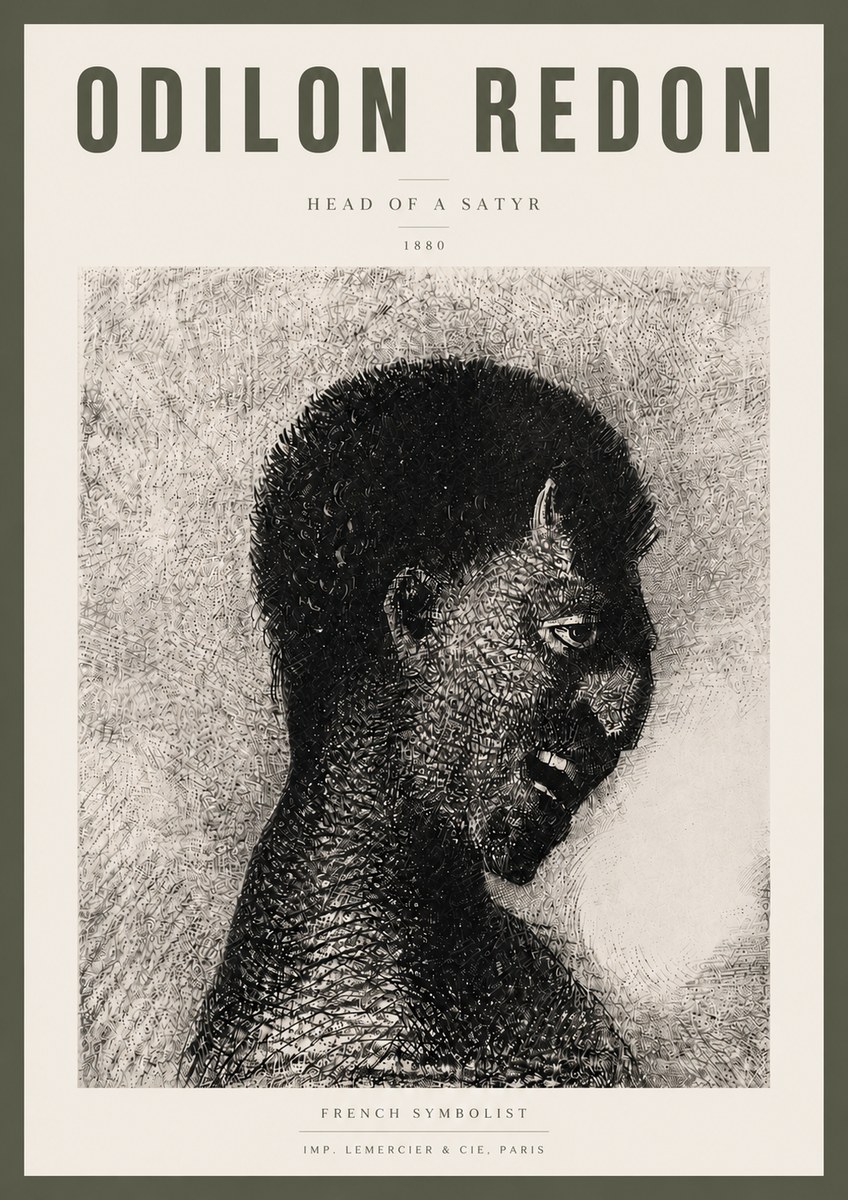 Odilon Redon Head of a Satyr No5 - Póster