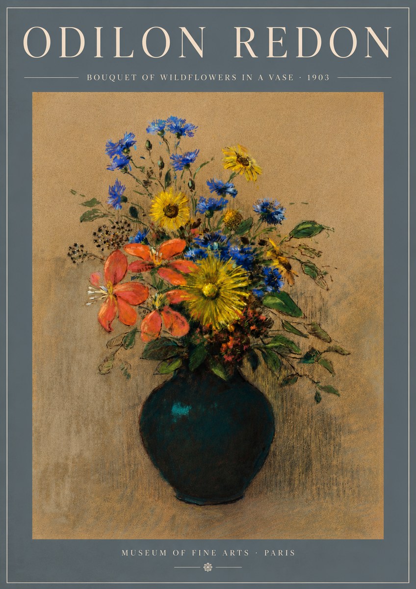 Odilon Redon Bouquet of Wildflowers in a Vase No5 - Póster