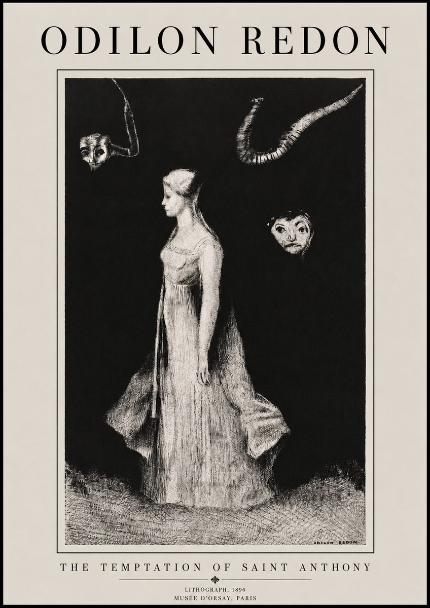 Odilon Redon The Temptation of Saint Anthony No3 - Póster