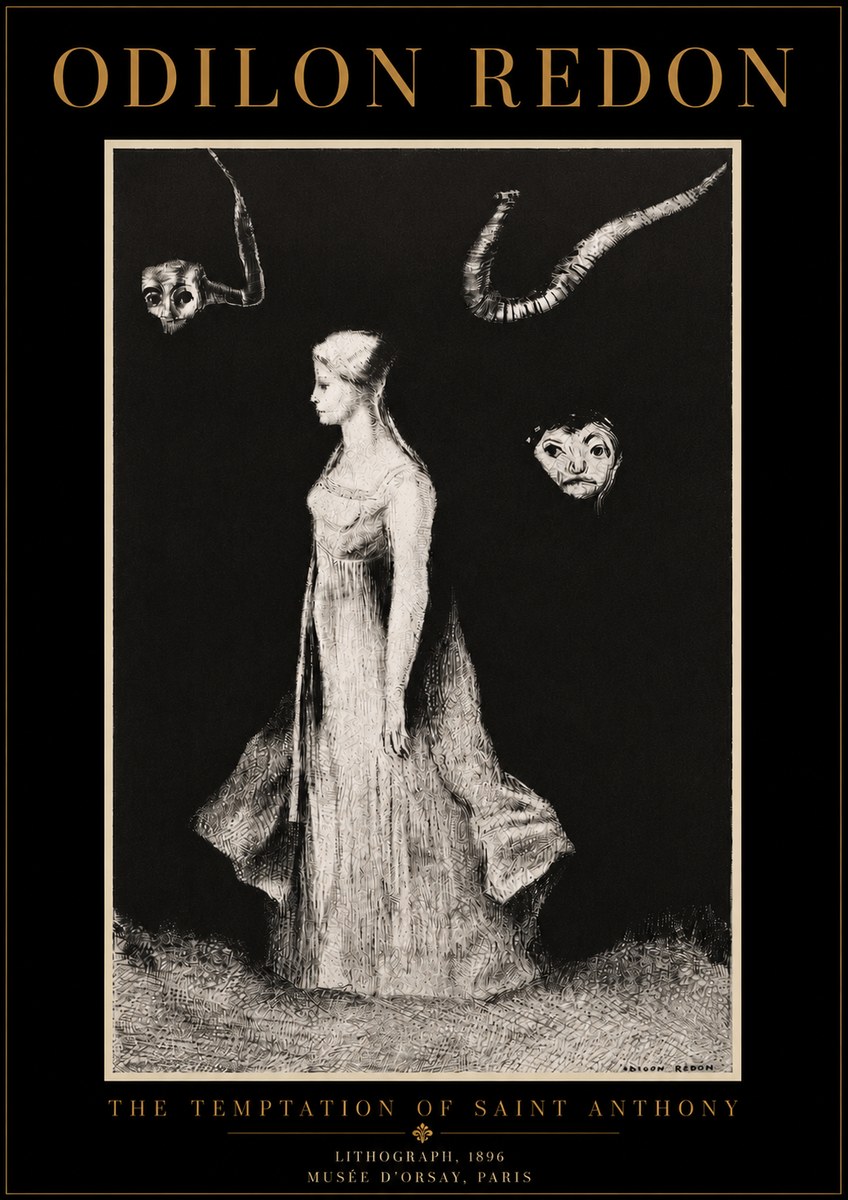Odilon Redon The Temptation of Saint Anthony No6 - Póster