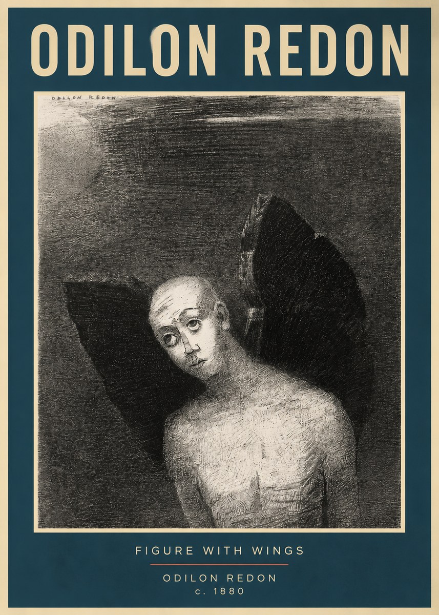 Odilon Redon Figure with Wings No2 - Póster