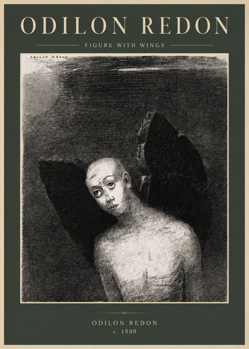 Odilon Redon Figure with Wings No5 - Póster