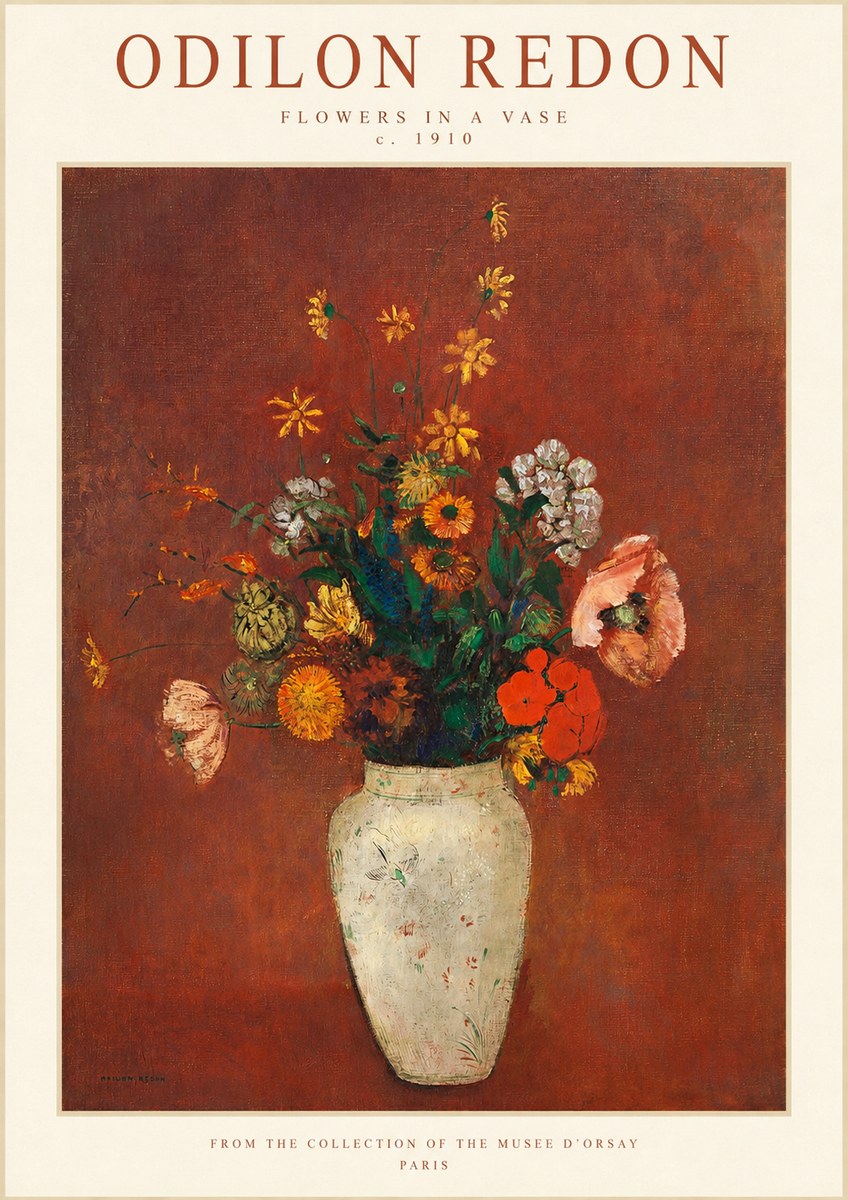 Odilon Redon Flowers in a Vase III No1 - Póster