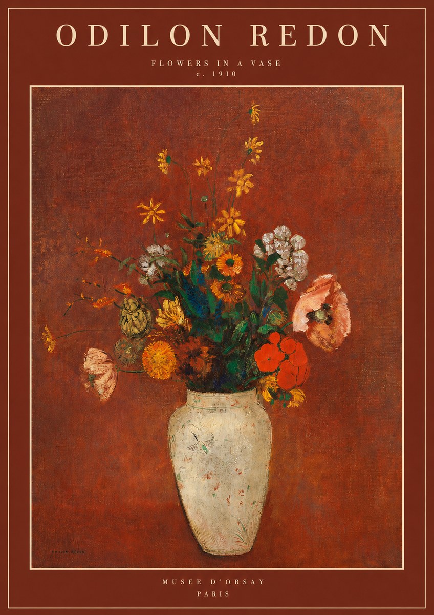 Odilon Redon Flowers in a Vase III No2 - Póster