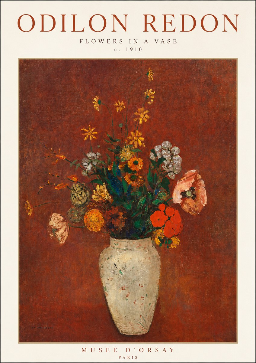 Odilon Redon Flowers in a Vase III No3 - Póster