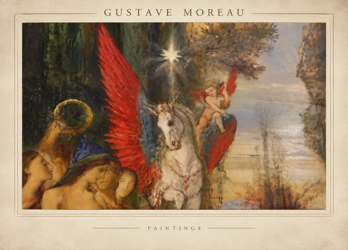 Gustave Moreau Pegasus No4 - Póster