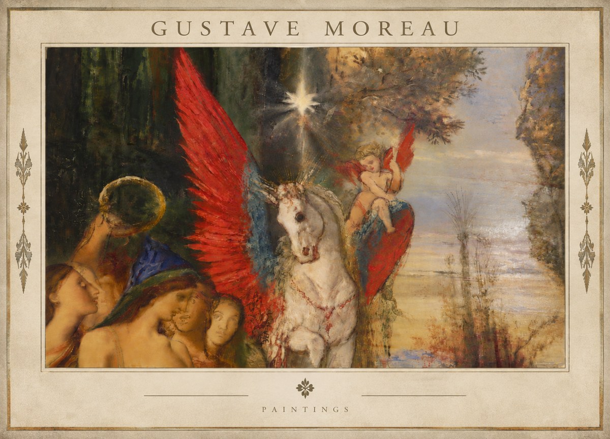 Gustave Moreau Pegasus No5 - Póster