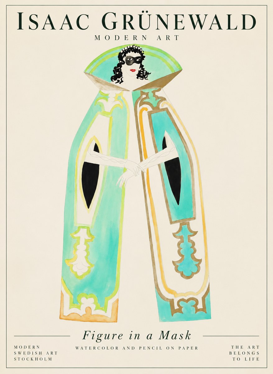 Isaac Grünewald Figure in a Mask No1 - Póster