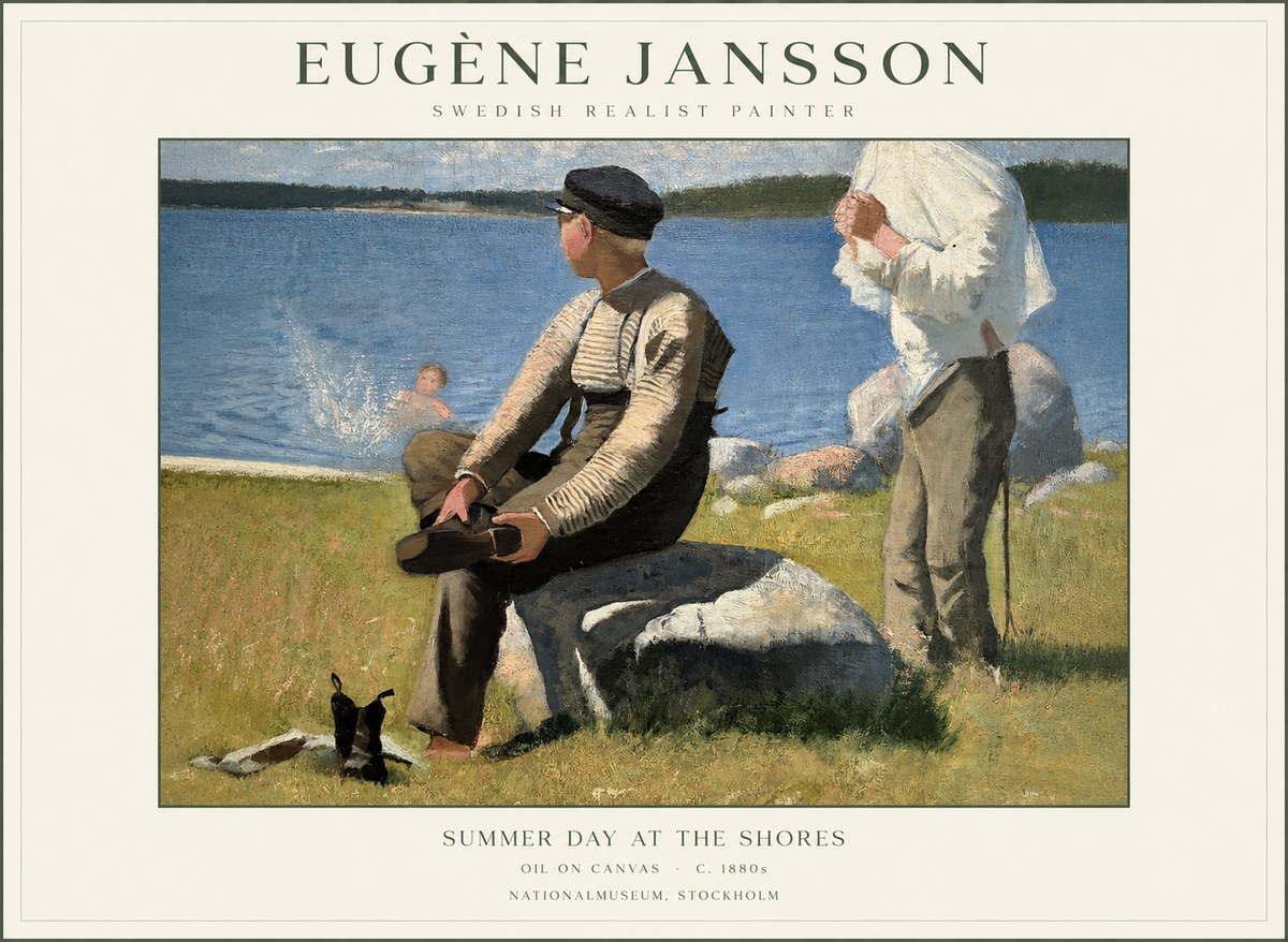 Eugène Jansson Summer Day at the Shores No1 - Póster