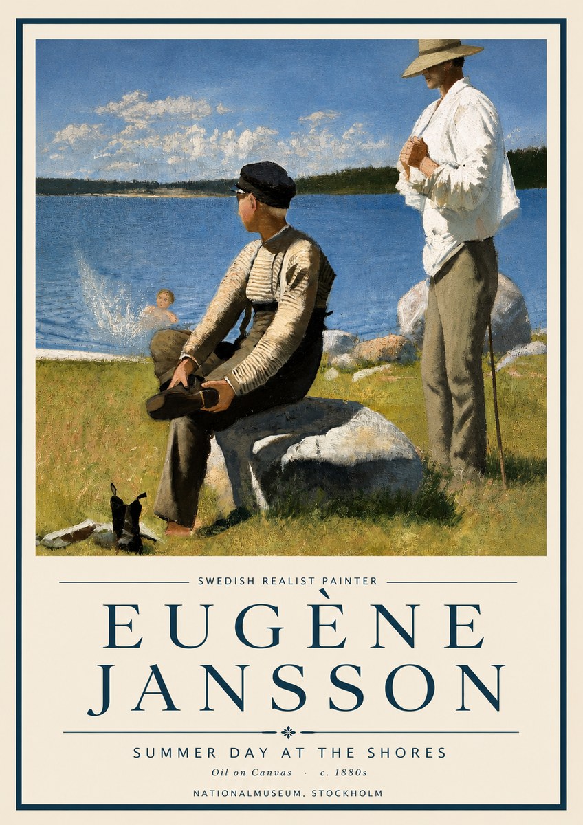 Eugène Jansson Summer Day at the Shores No4 - Póster