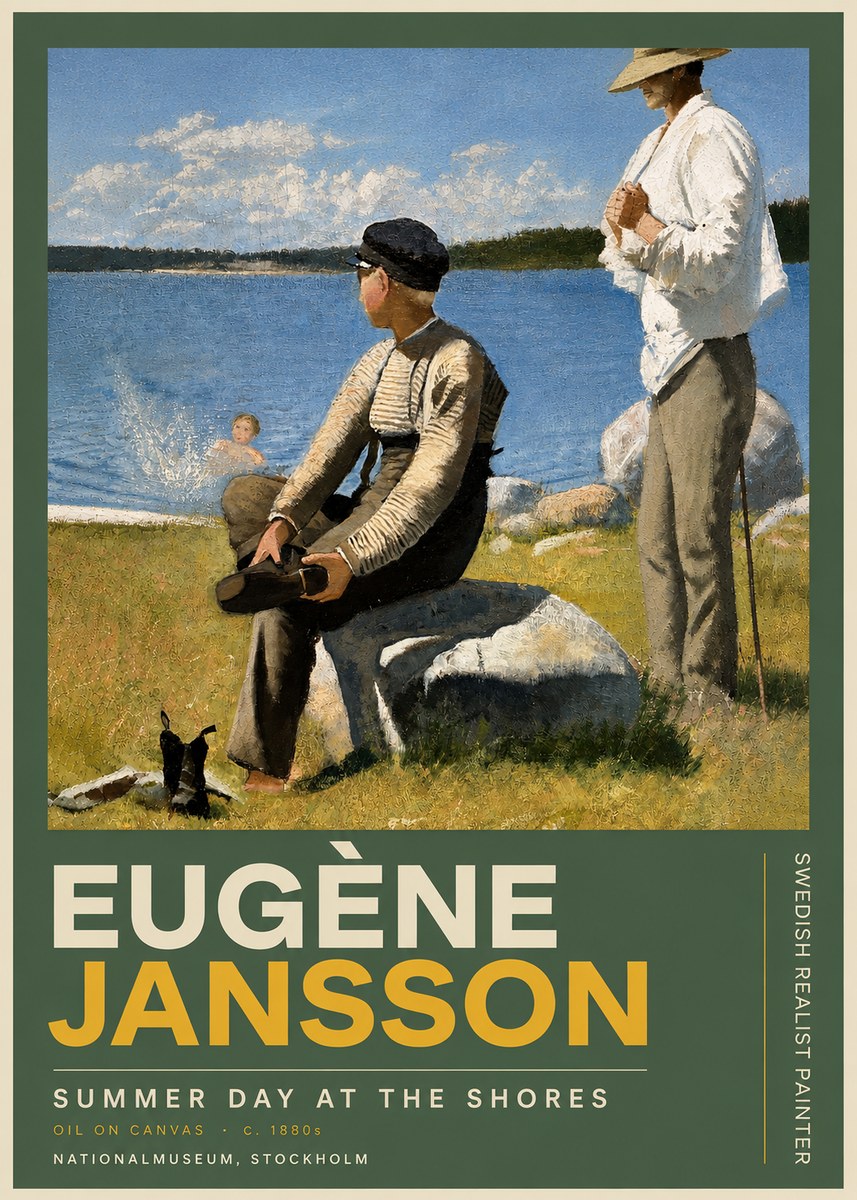 Eugène Jansson Summer Day at the Shores No5 - Póster