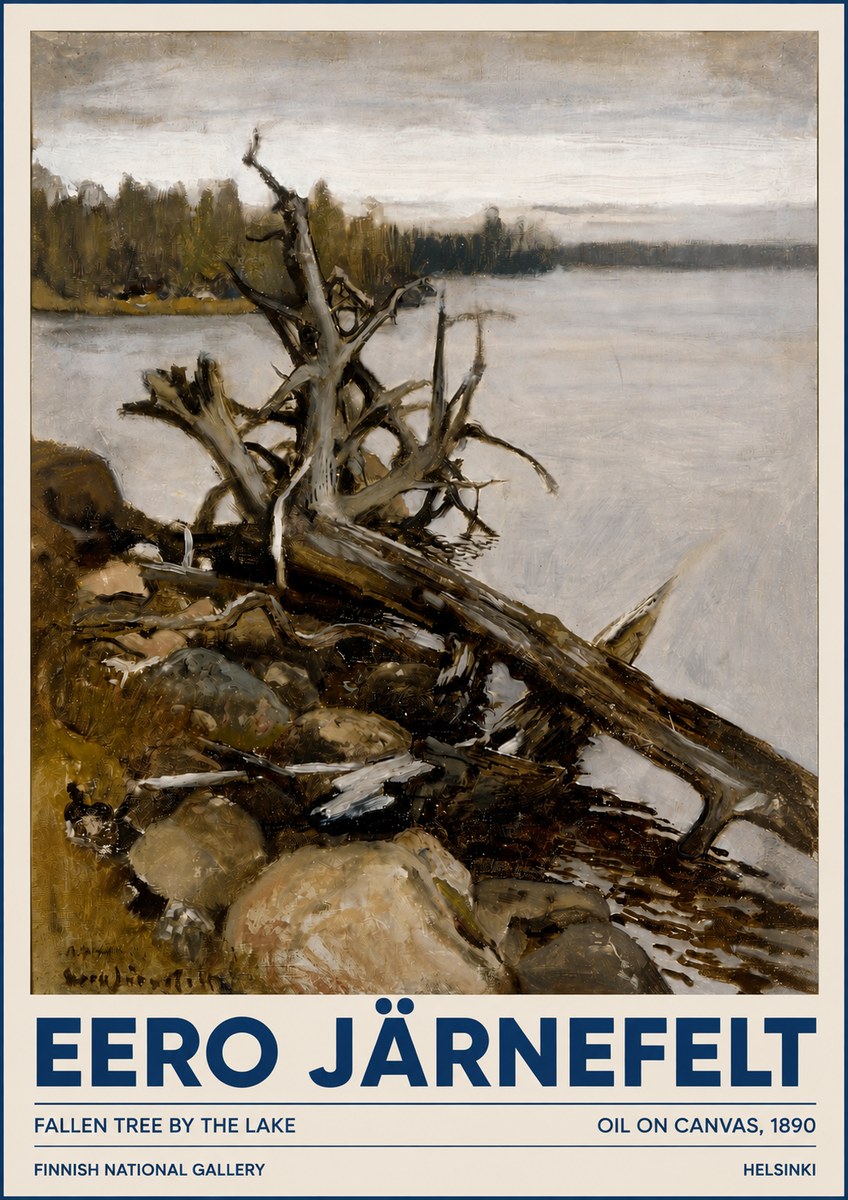 Eero Järnefelt Fallen Tree by the Lake No3 - Póster