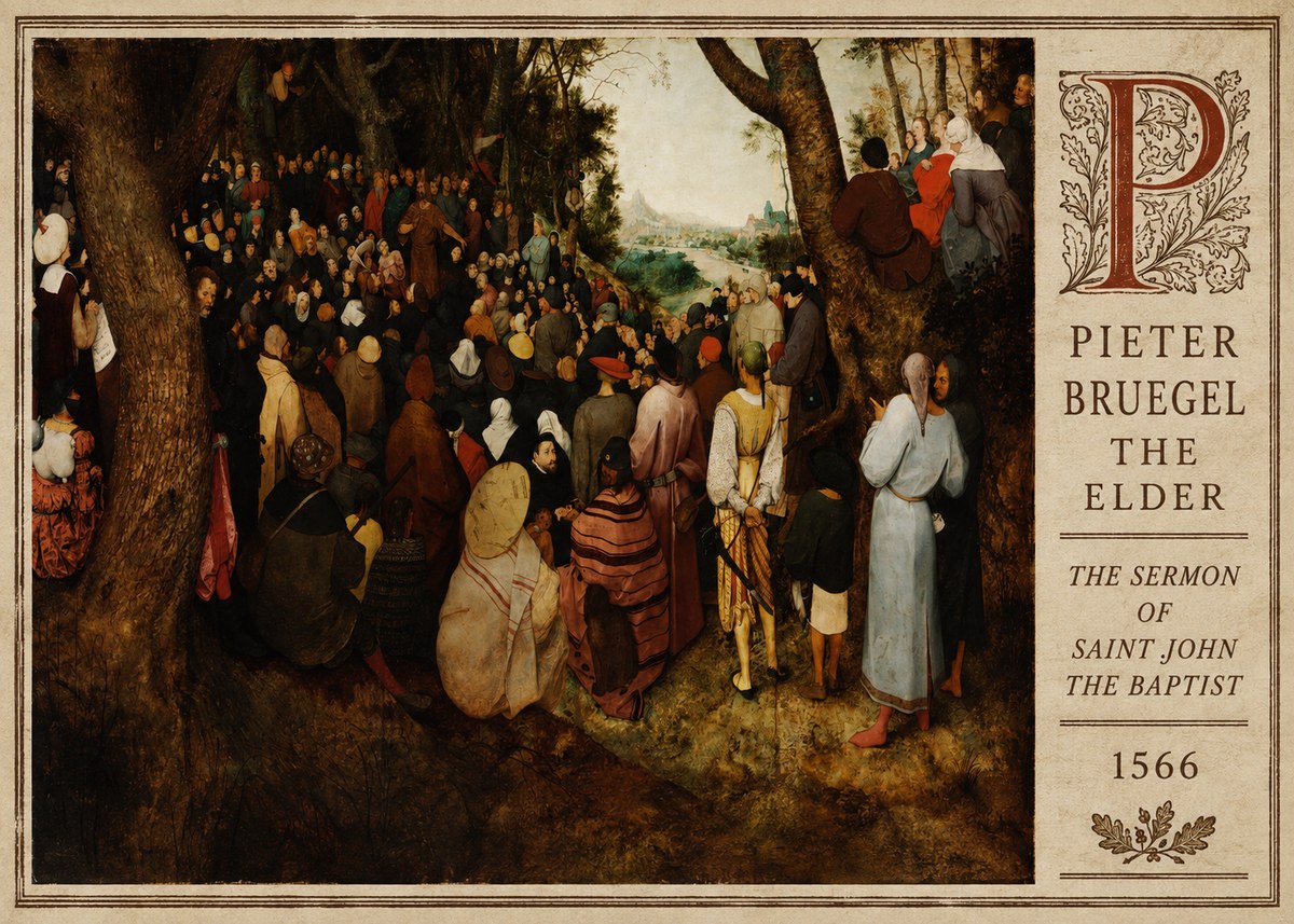 Pieter Bruegel The Sermon of Saint John the Baptist I No6 - Póster
