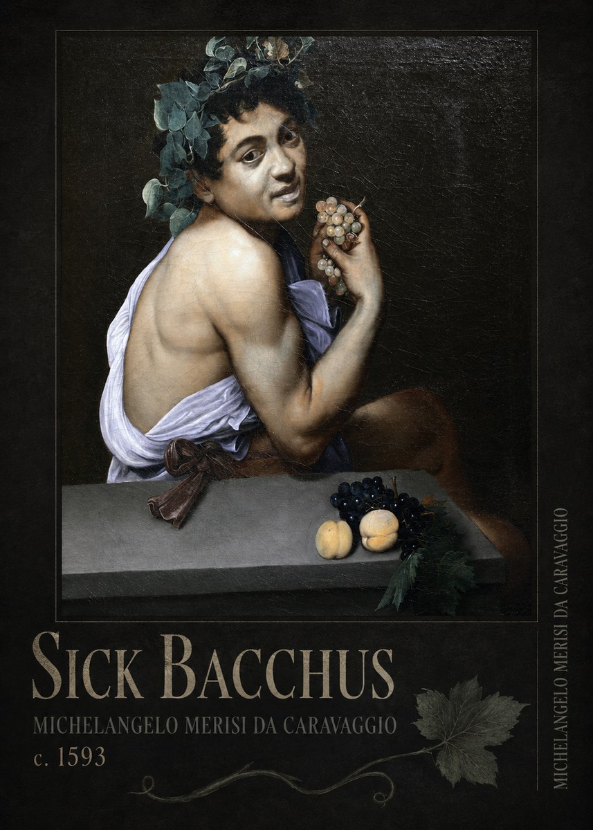 Michelangelo Merisi da Caravaggio Sick Bacchus No2 - Póster