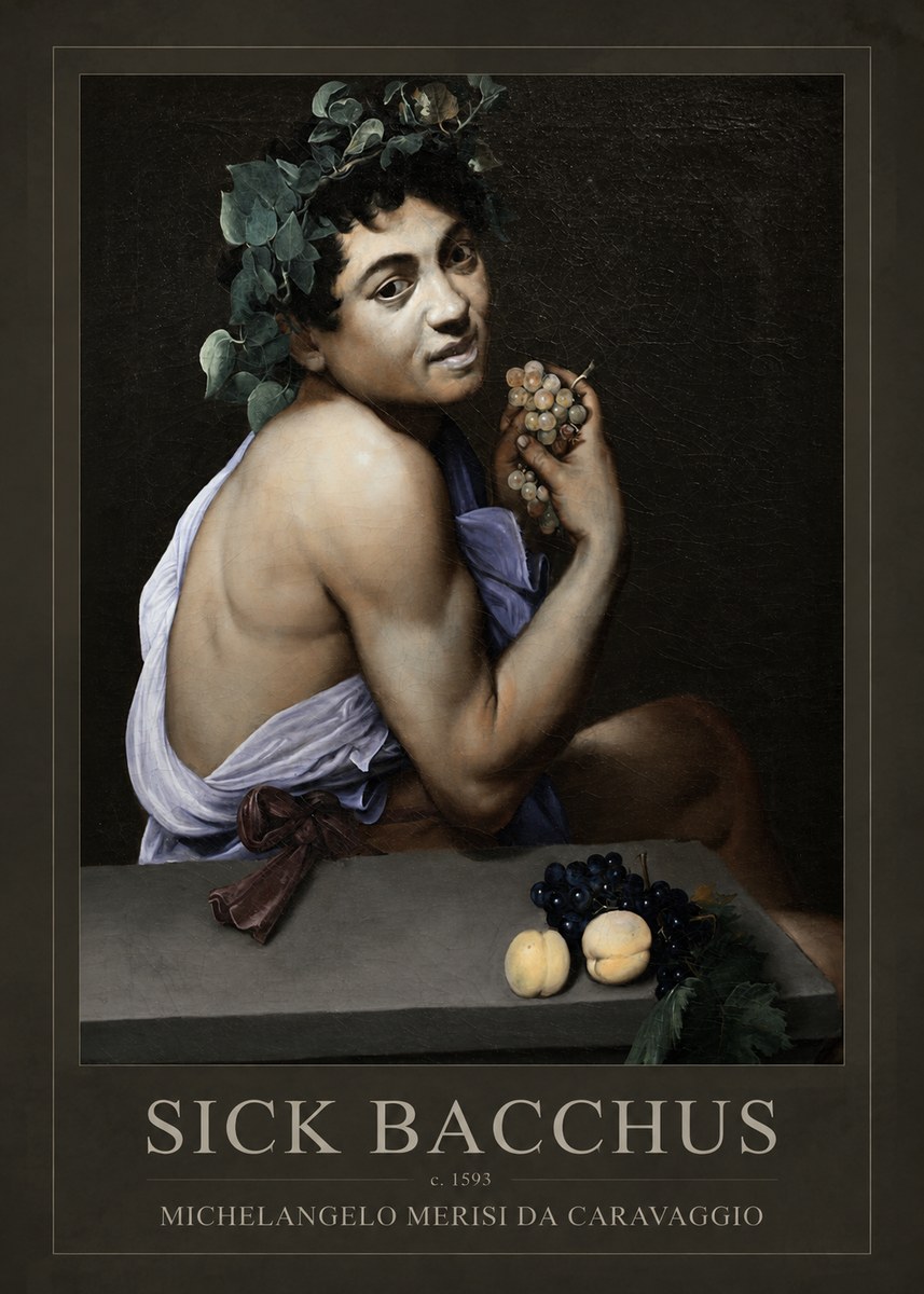 Michelangelo Merisi da Caravaggio Sick Bacchus No3 - Póster
