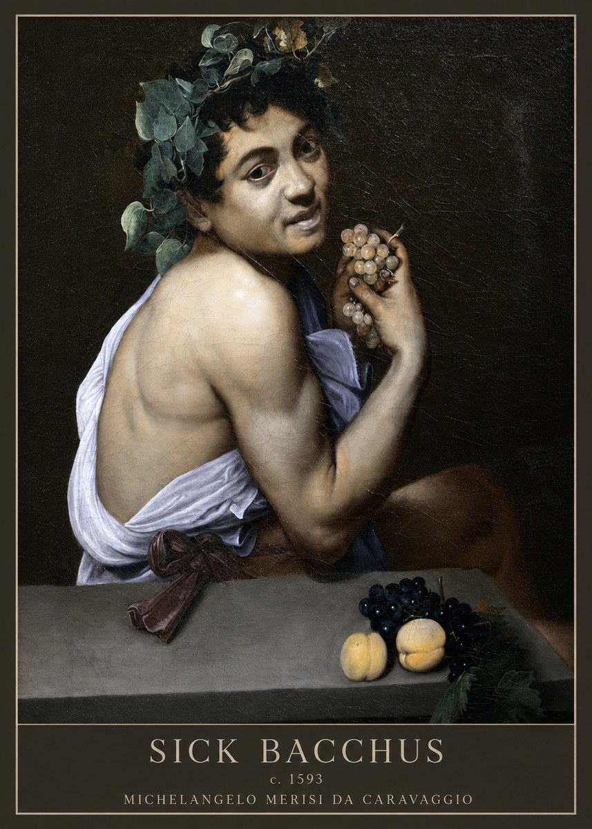 Michelangelo Merisi da Caravaggio Sick Bacchus No5 - Póster