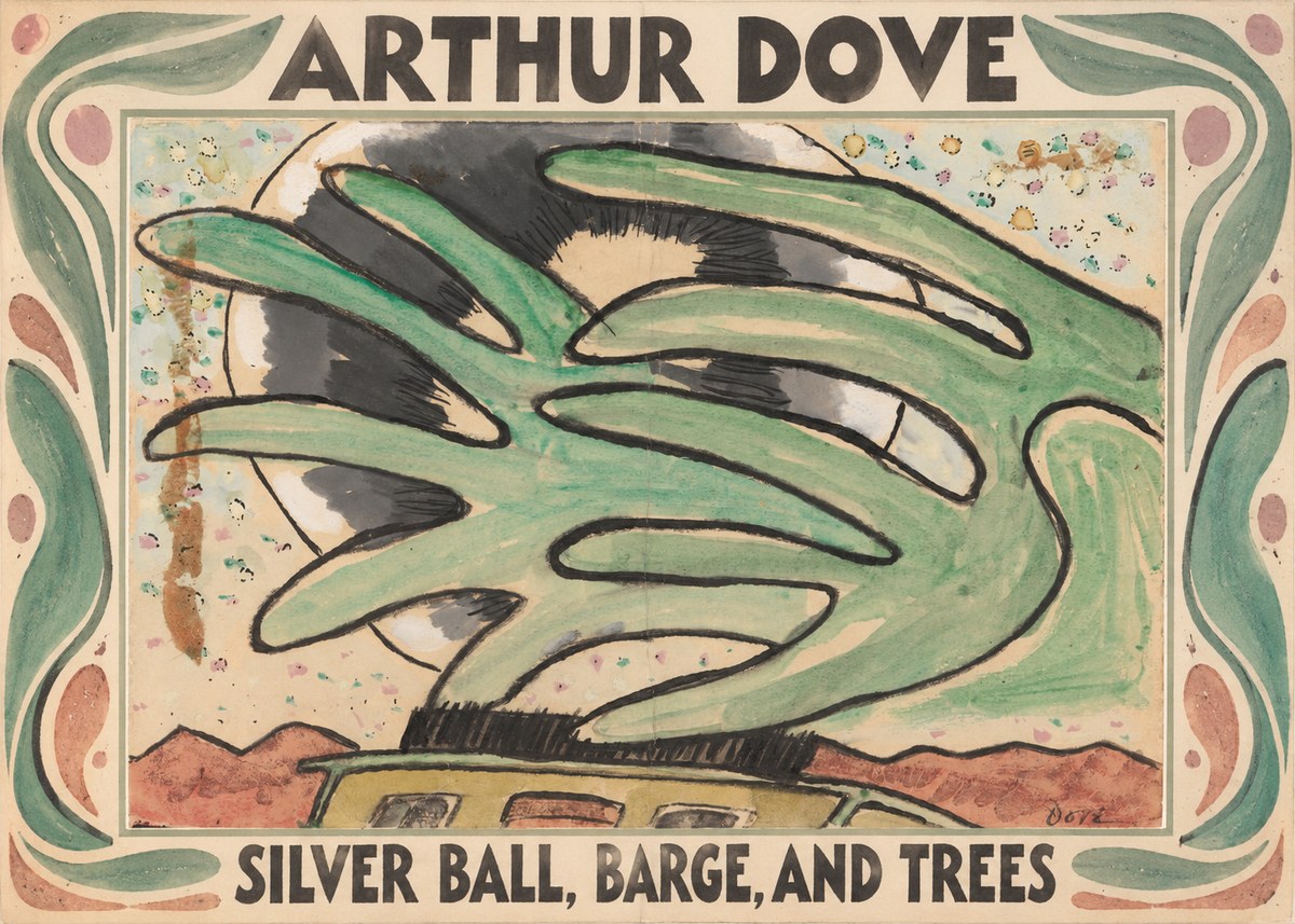 Arthur Dove Silver Ball, Barge, and Trees No1 - Póster
