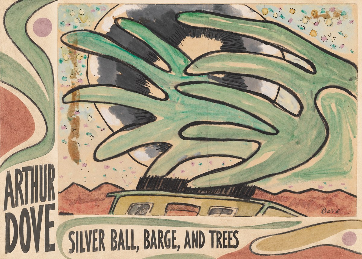 Arthur Dove Silver Ball, Barge, and Trees No2 - Póster