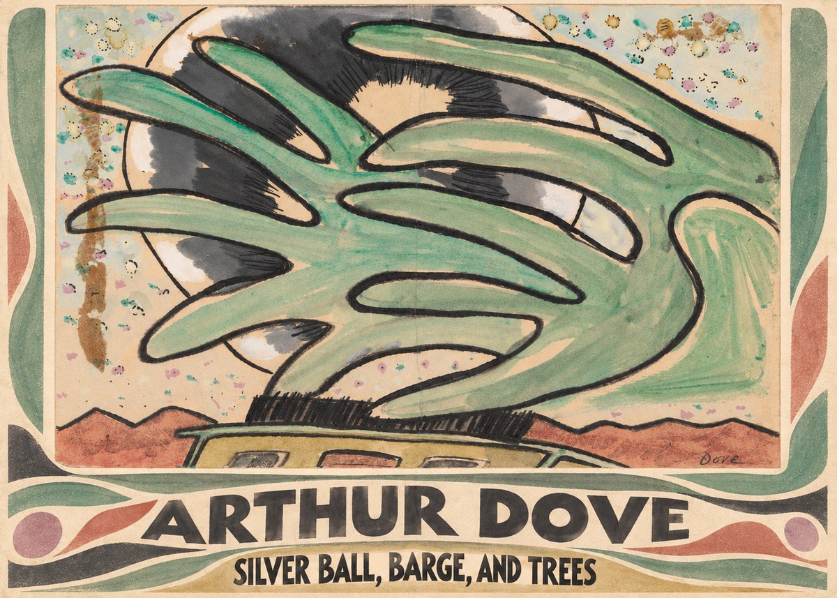 Arthur Dove Silver Ball, Barge, and Trees No4 - Póster