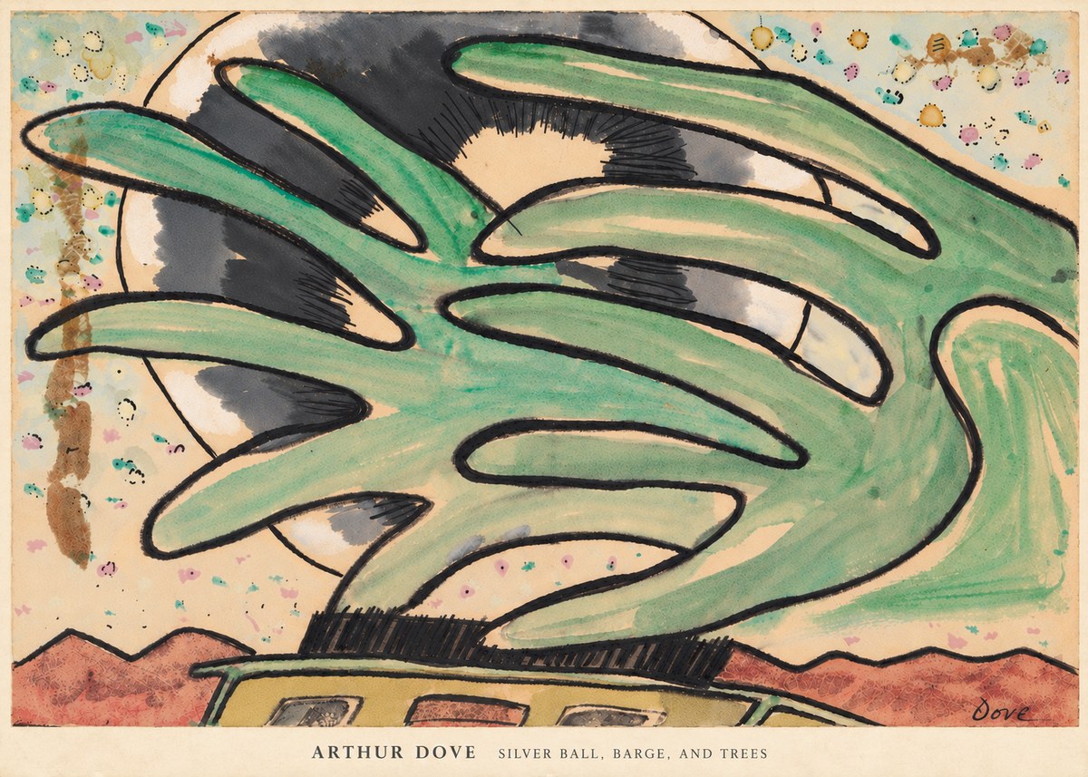 Arthur Dove Silver Ball, Barge, and Trees No6 - Póster