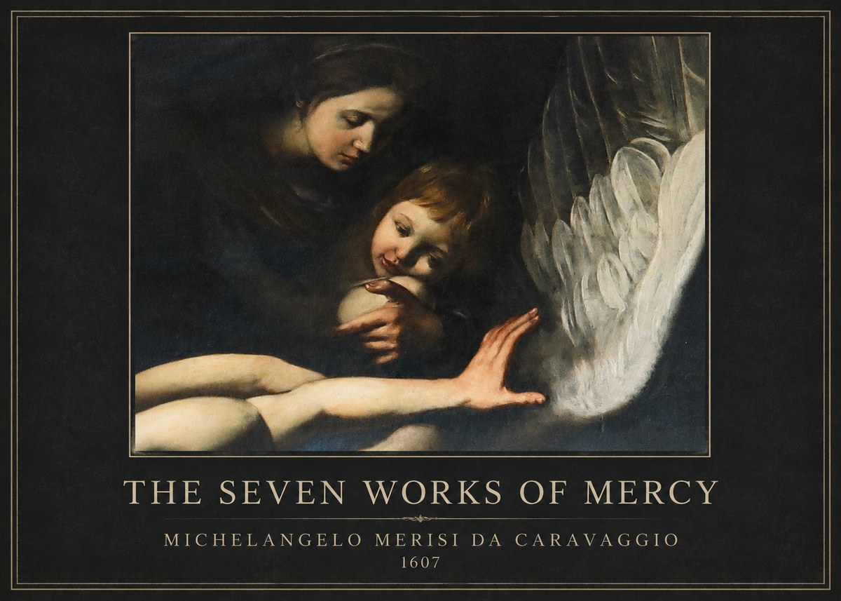 Michelangelo Merisi da Caravaggio The Seven Works of Mercy IV No4 - Póster