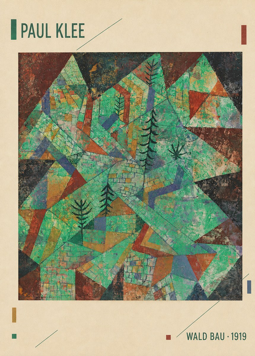 Paul Klee Wald Bau No3 - Póster