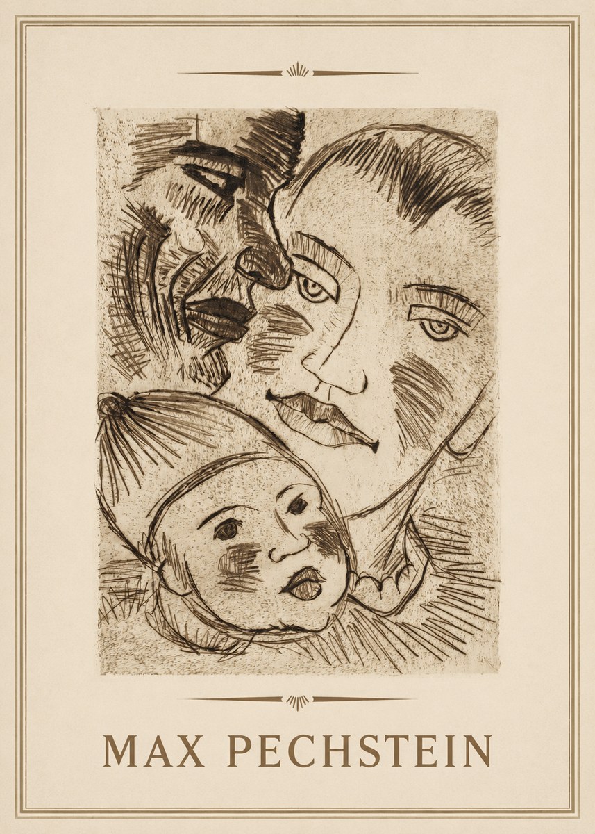 Max Pechstein Fischerfamilie No3 - Póster