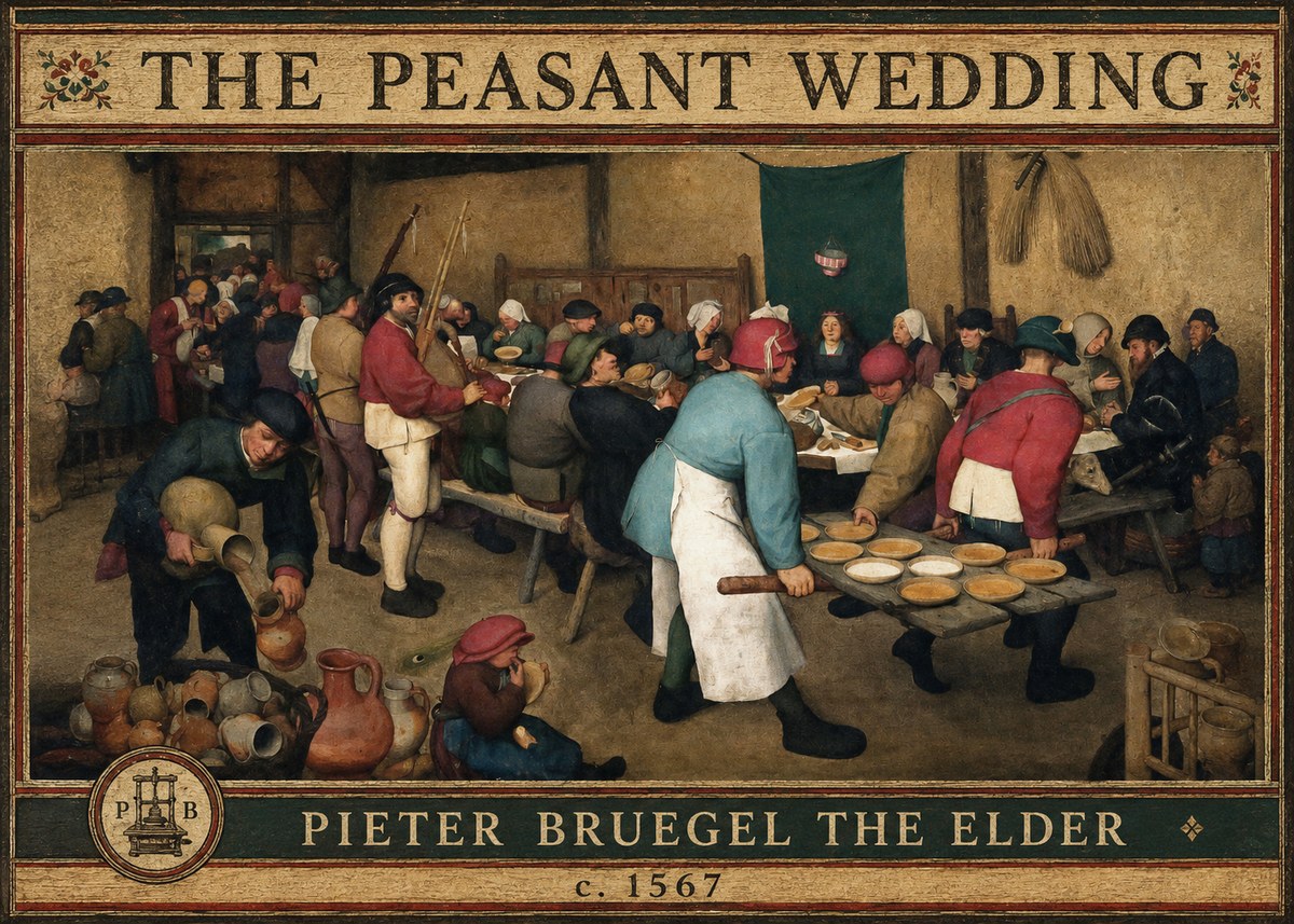 Pieter Bruegel The Peasant Wedding III No3 - Póster