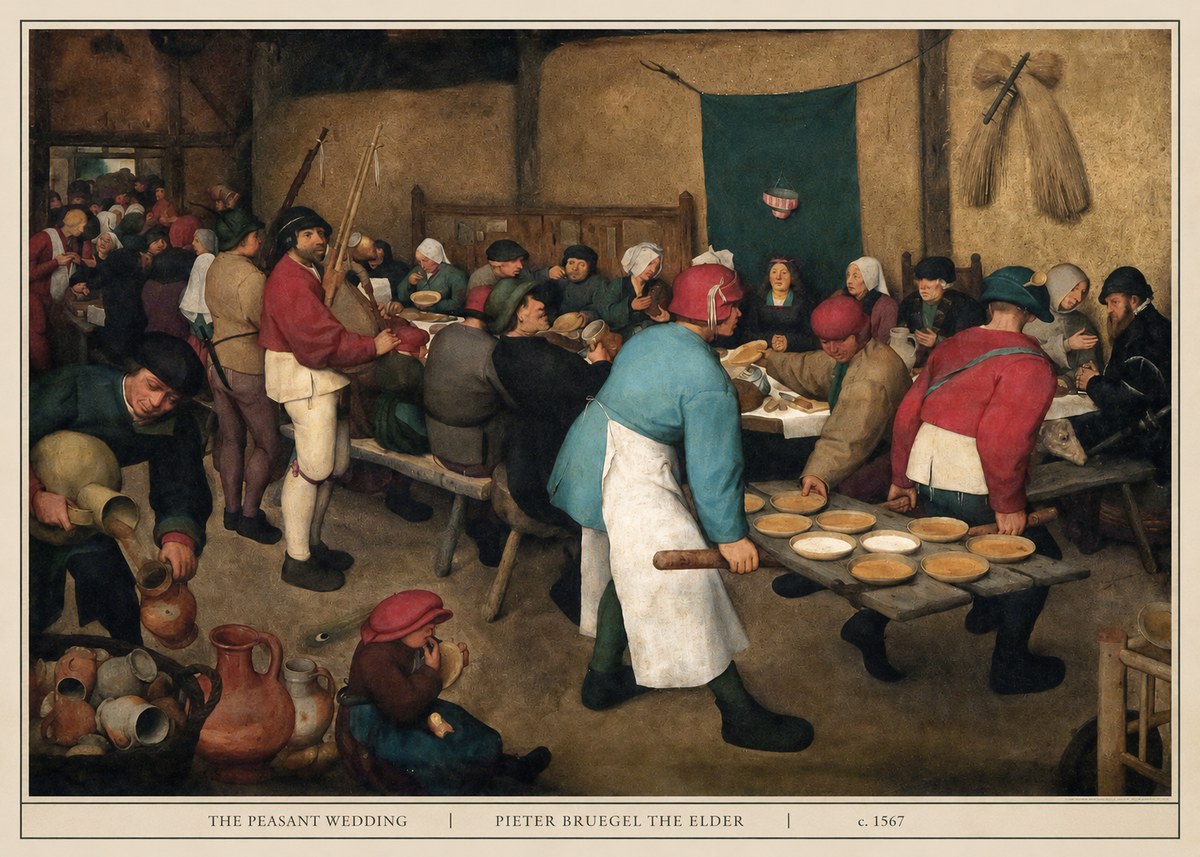 Pieter Bruegel The Peasant Wedding III No5 - Póster