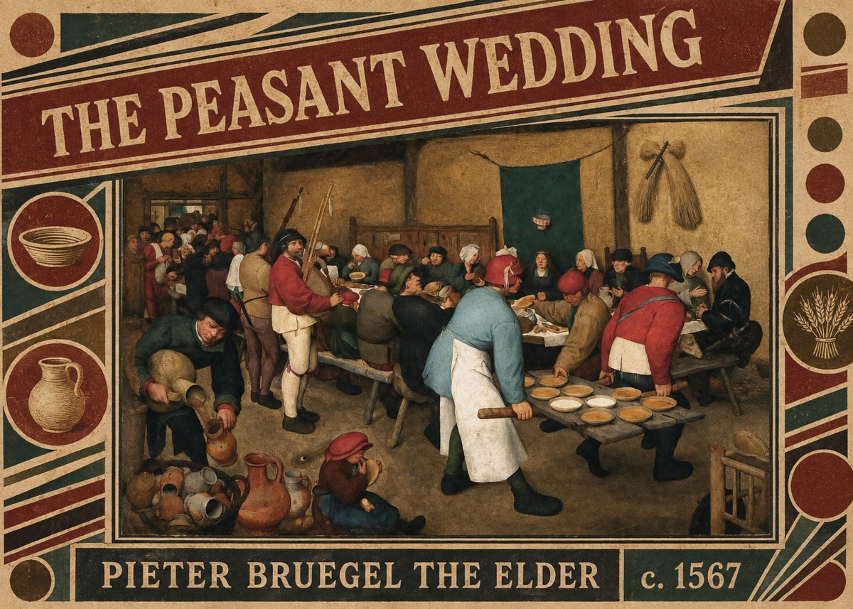 Pieter Bruegel The Peasant Wedding III No6 - Póster