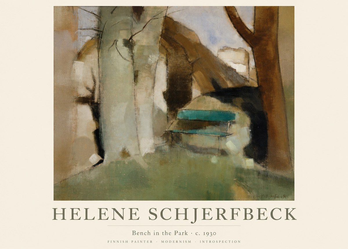 Helene Schjerfbeck Bench in the Park No1 - Póster