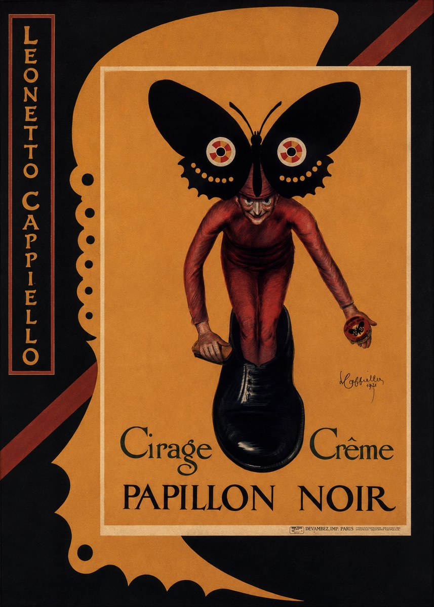 Leonetto Cappiello Cirage Crème Papillon Noir No2 - Póster