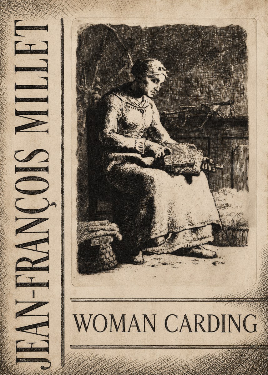 Jean-François Millet Woman Carding No4 - Póster