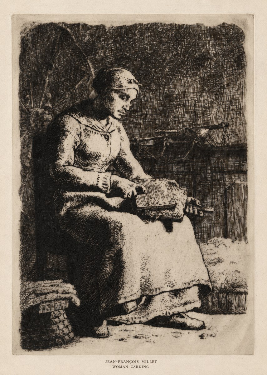 Jean-François Millet Woman Carding No5 - Póster