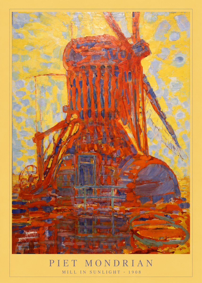 Piet Mondrian Mill in Sunlight No6 - Póster