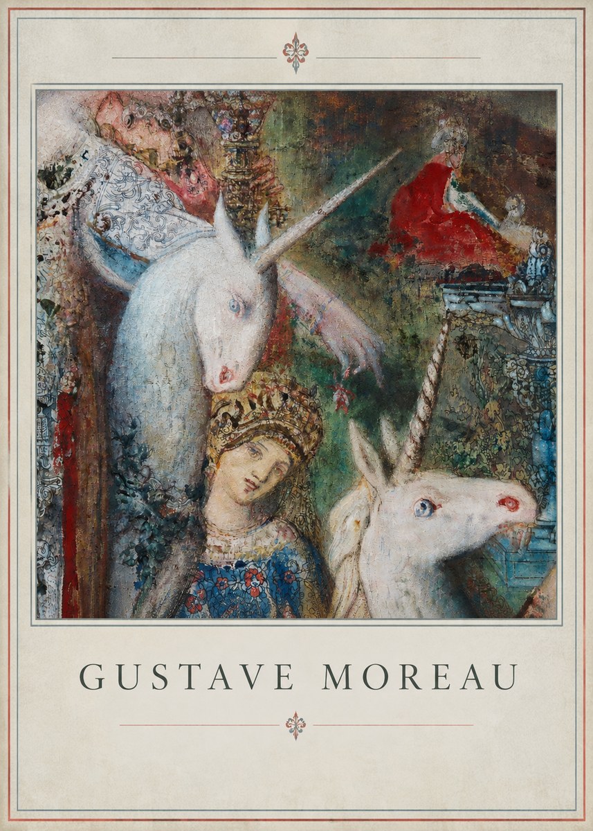 Gustave Moreau The Unicorns II No2 - Póster