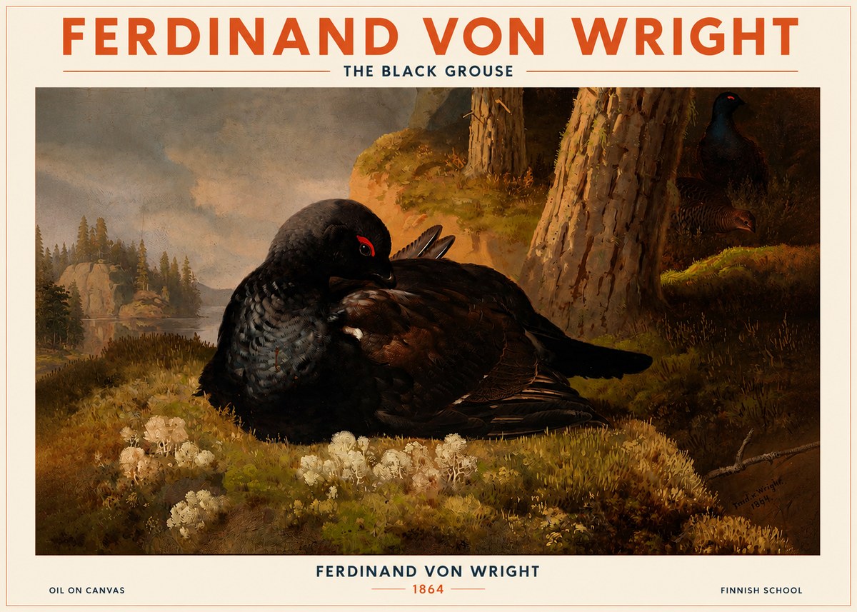 Ferdinand von Wright The Black Grouse No2 - Póster