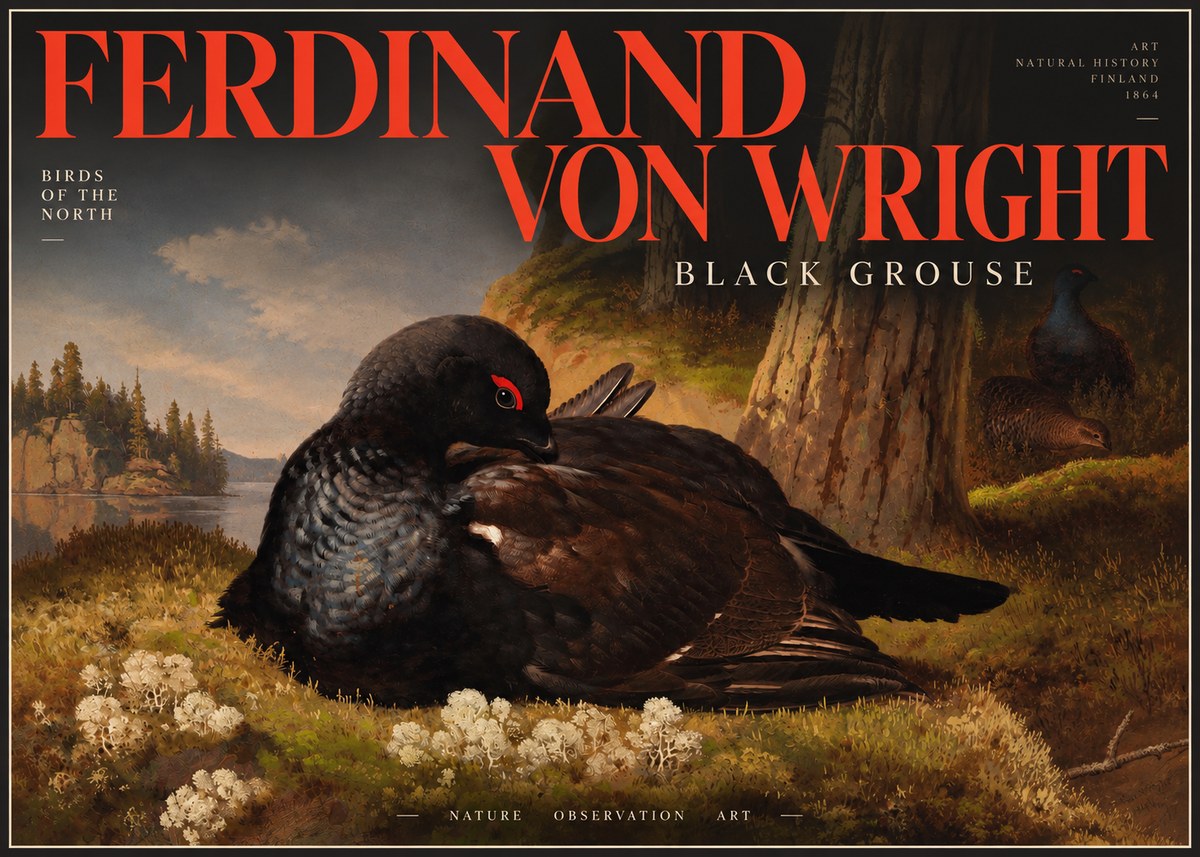 Ferdinand von Wright The Black Grouse No4 - Póster