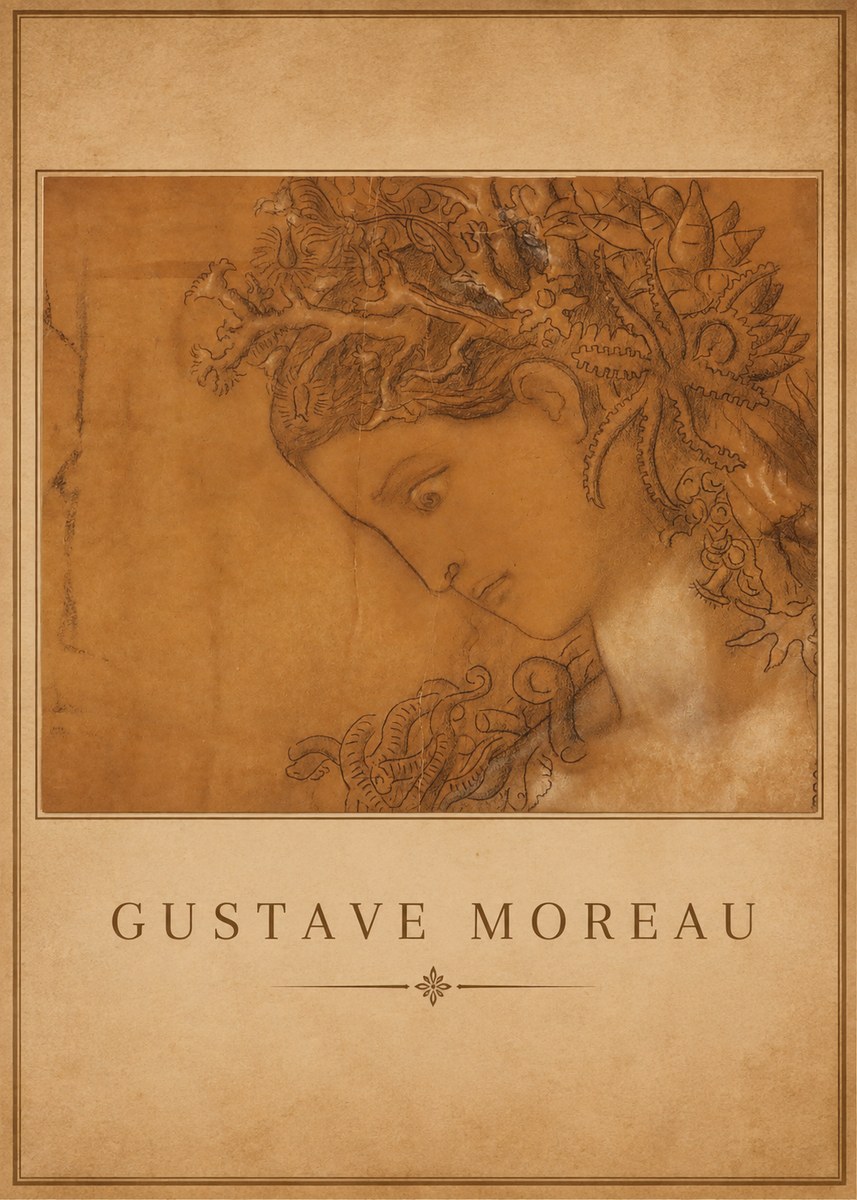Gustave Moreau Head of a Woman No1 - Póster