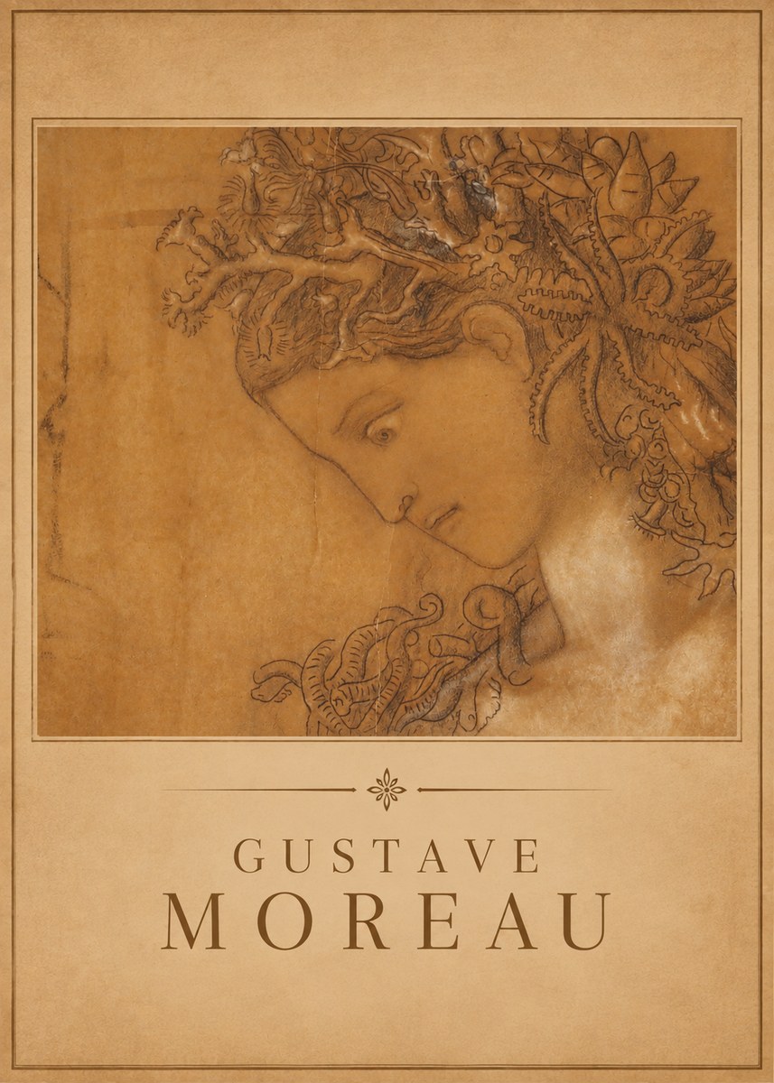 Gustave Moreau Head of a Woman No2 - Póster