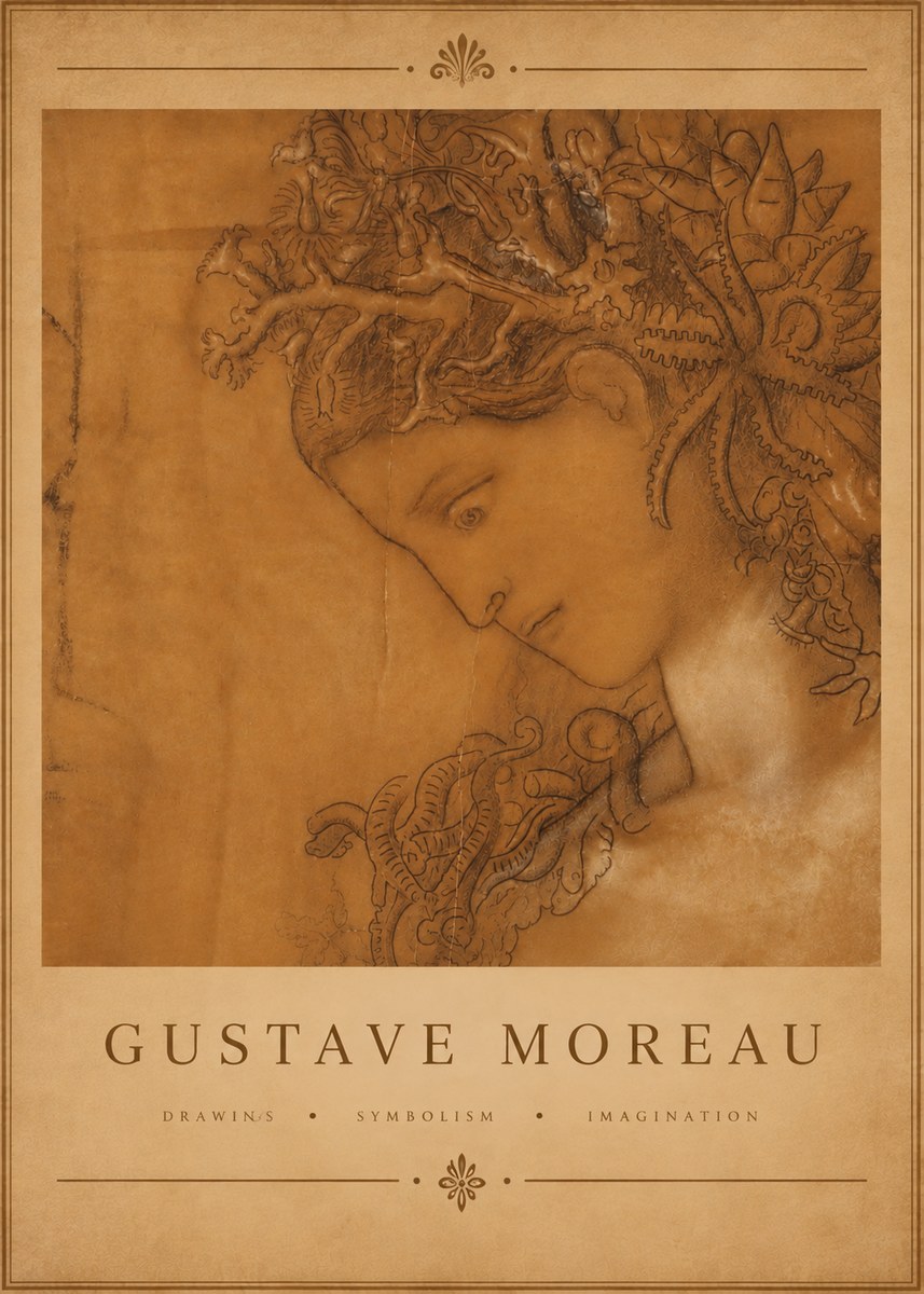 Gustave Moreau Head of a Woman No5 - Póster
