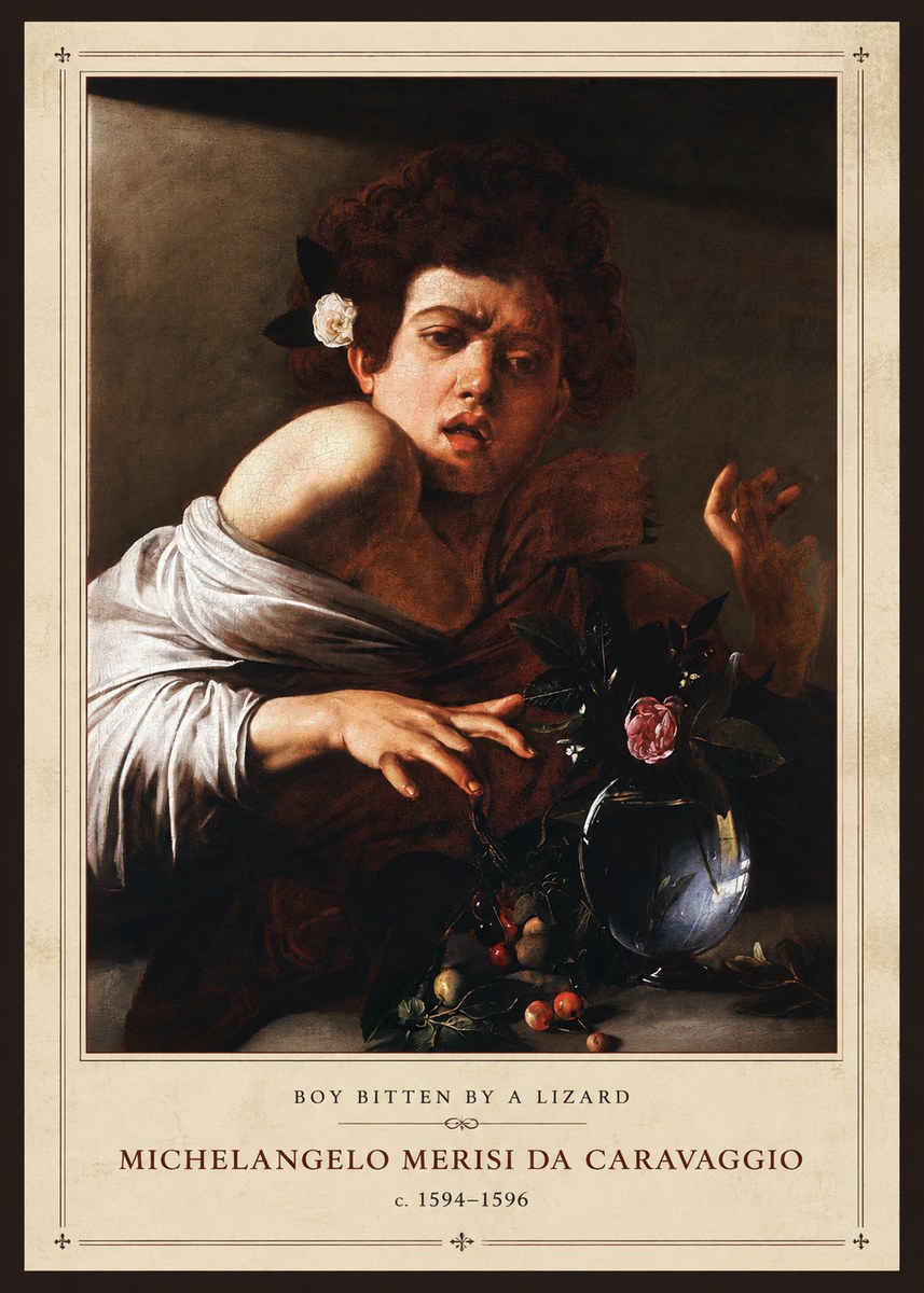 Michelangelo Merisi da Caravaggio Boy Bitten by a Lizard No1 - Póster