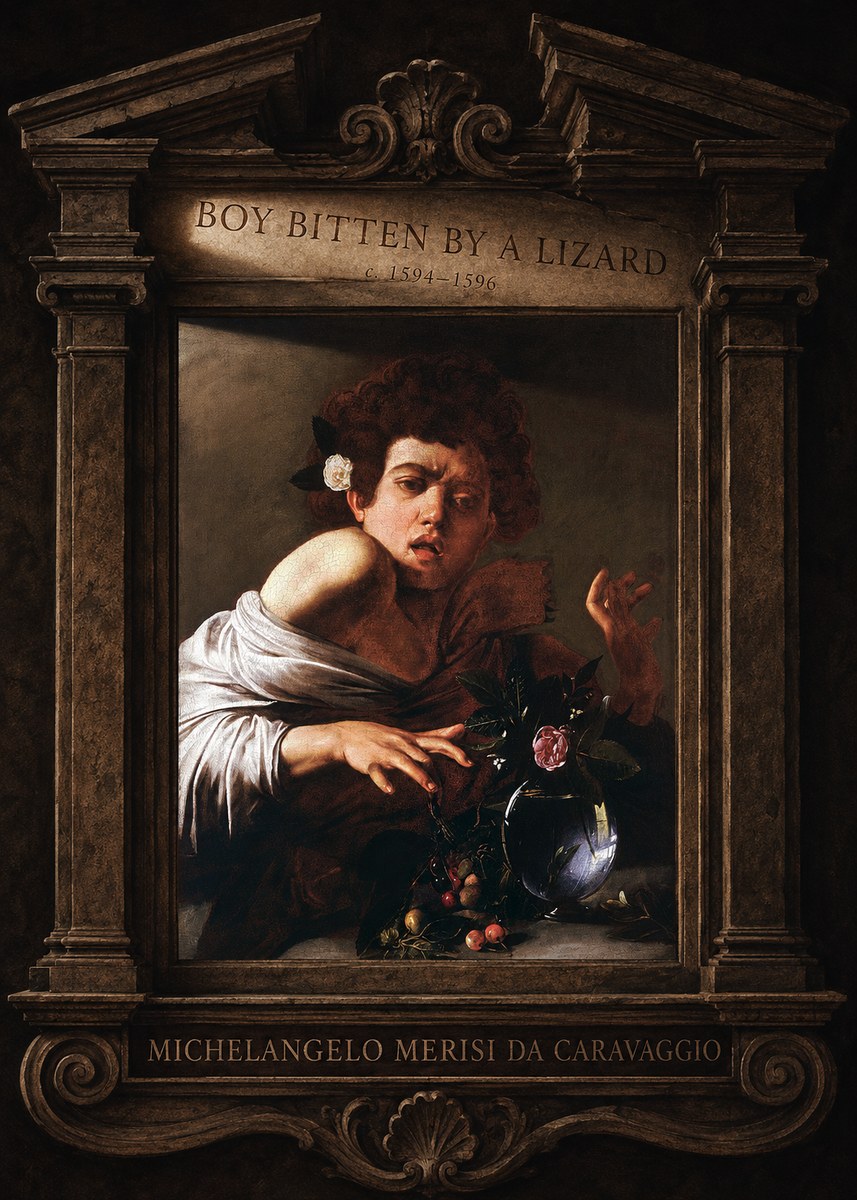 Michelangelo Merisi da Caravaggio Boy Bitten by a Lizard No4 - Póster