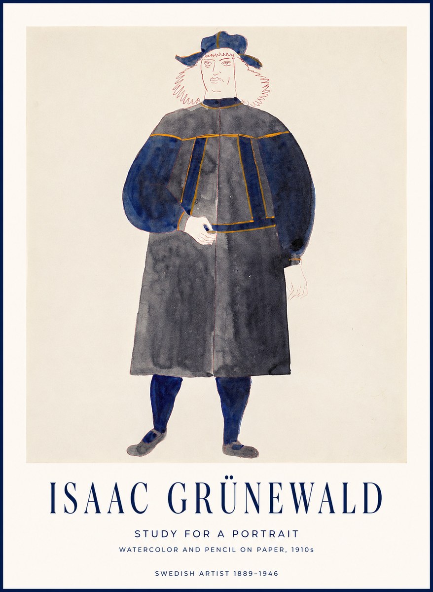 Isaac Grünewald Study for a Portrait No1 - Póster