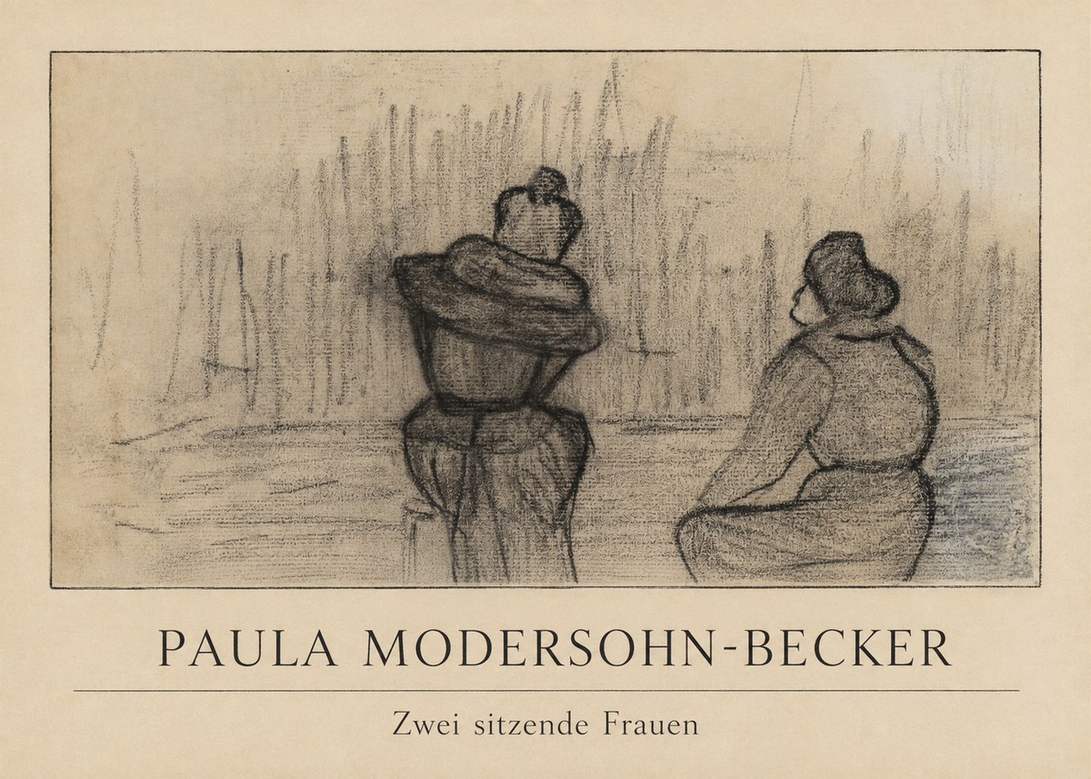 Paula Modersohn-Becker Zwei Sitzende Frauen No1 - Póster