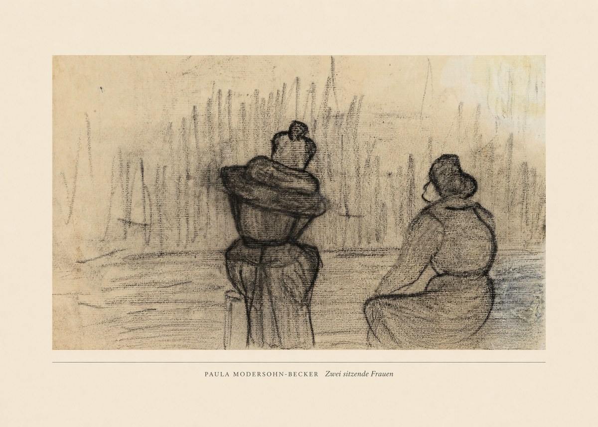Paula Modersohn-Becker Zwei Sitzende Frauen No6 - Póster