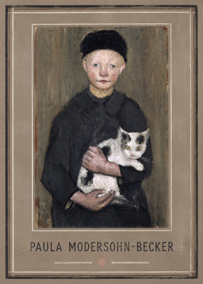 Paula Modersohn-Becker Girl with Cat No1 - Póster
