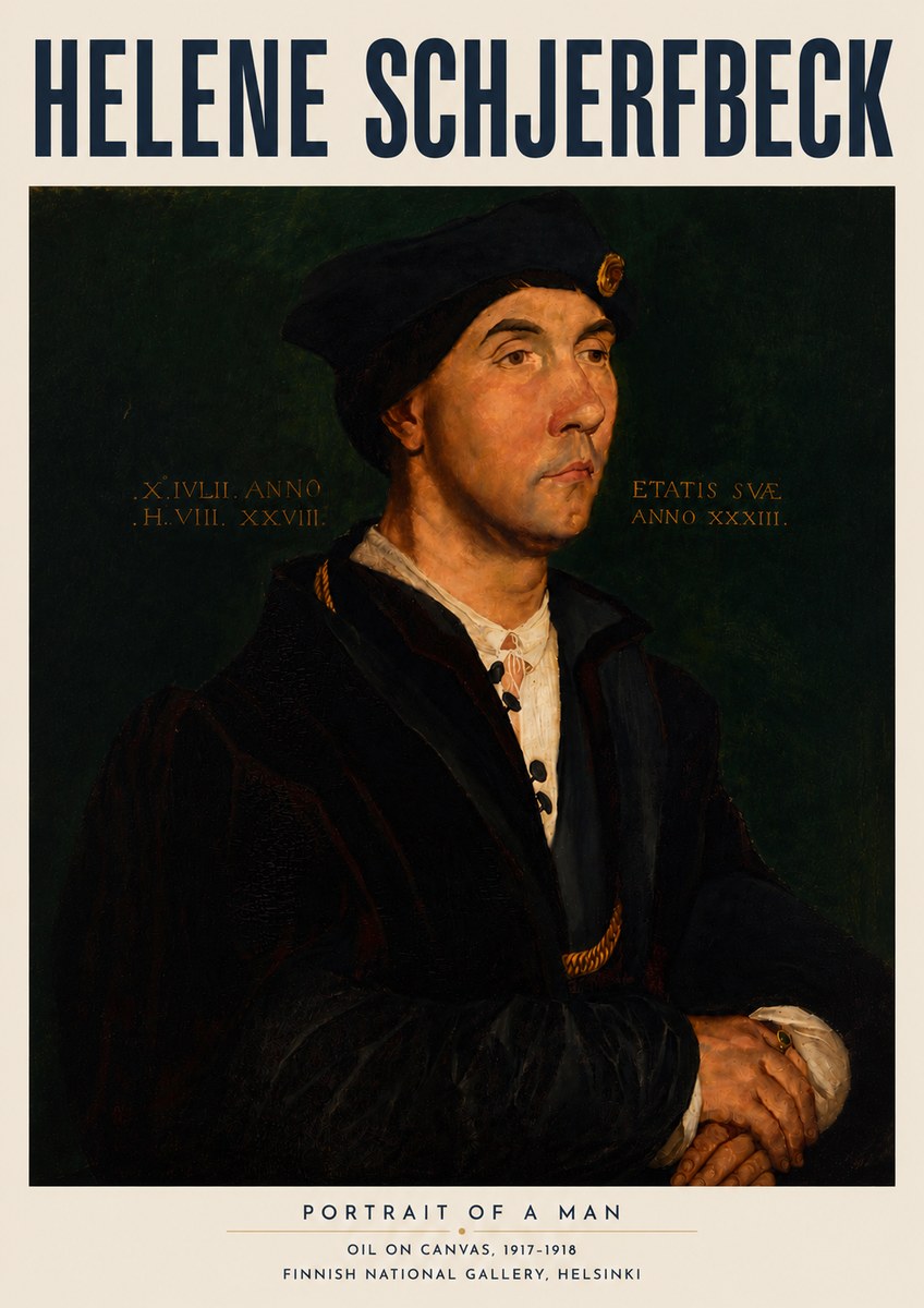 Helene Schjerfbeck Portrait of a Man I No5 - Póster