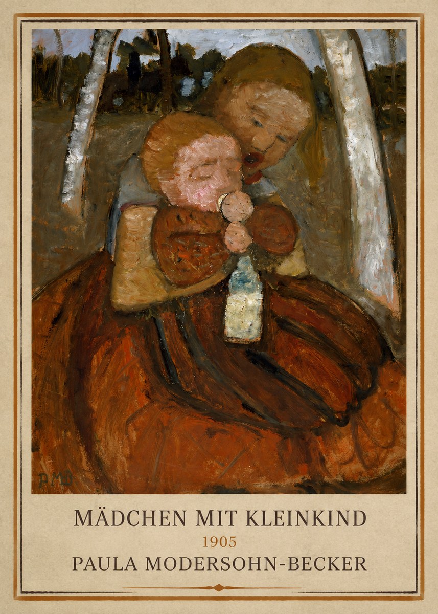 Paula Modersohn-Becker Mädchen Mit Kleinkind I No1 - Póster