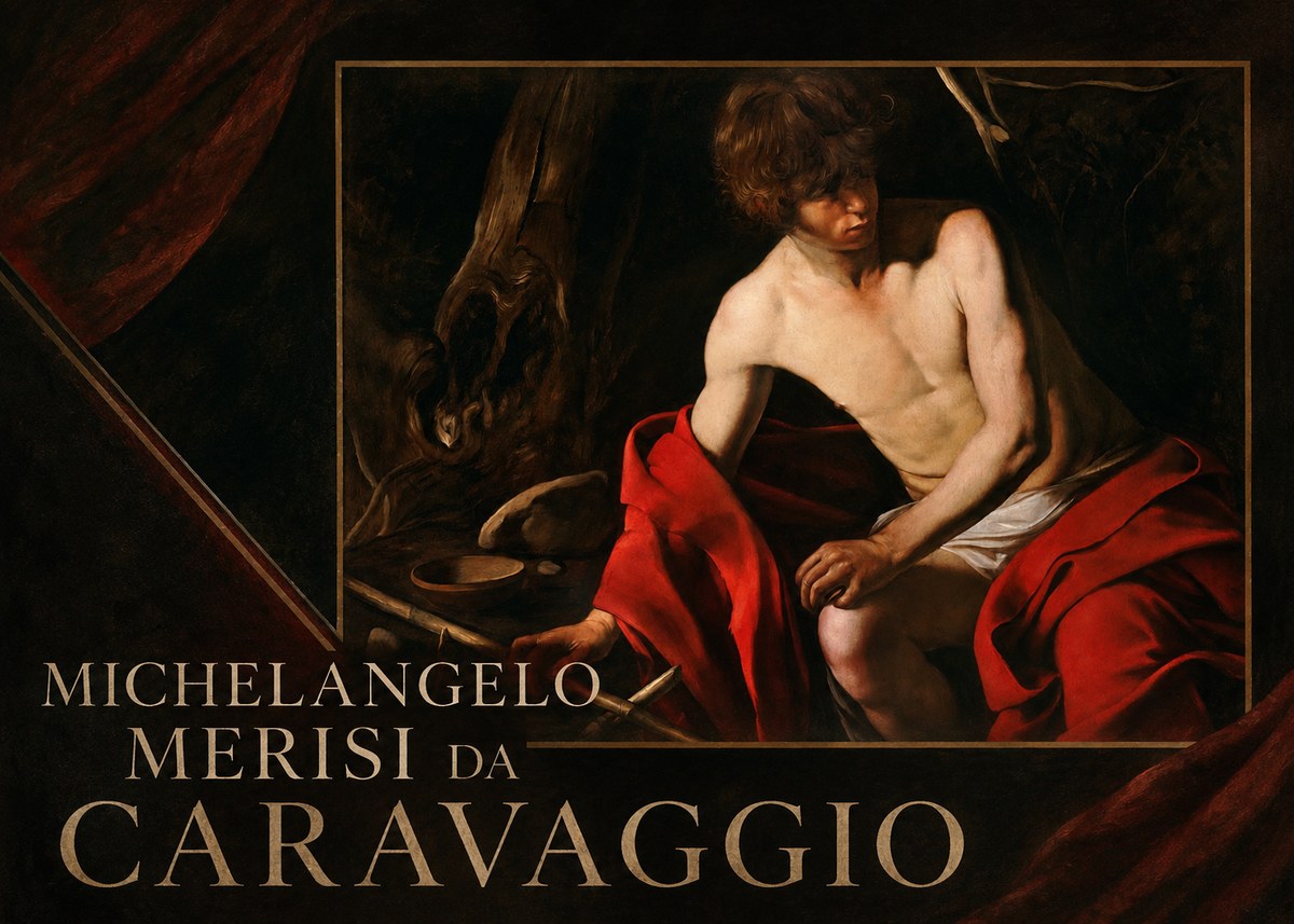 Michelangelo Merisi da Caravaggio John the Baptist (Youth with a Ram) No2 - Póster